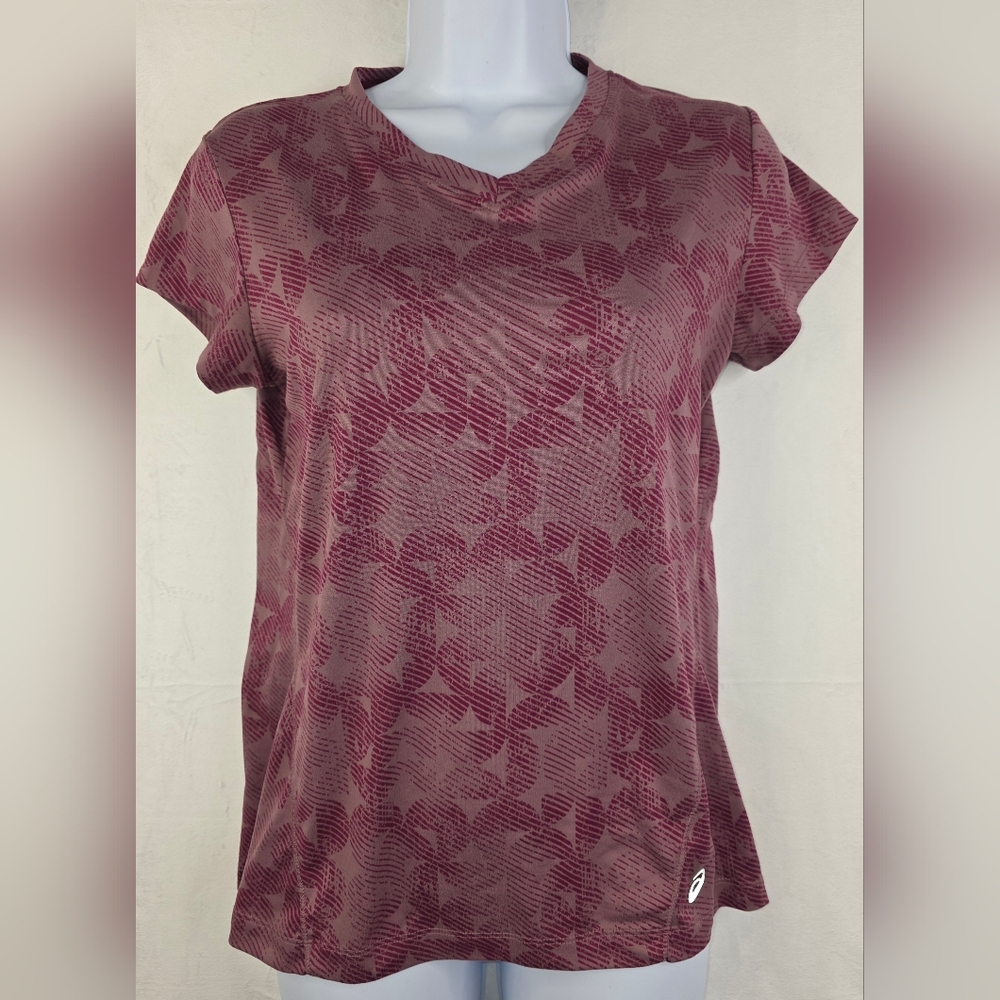 Asics Women's Athletic Short Sleeve T-Shirt Maroon Size Small BV-2475